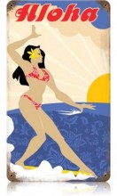 Vintage-Retro Aloha Surfer Metal-Tin Sign