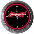 Retro BUDWEISER BOWTIE NEON CLOCK 15 x 15 Inches