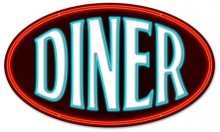 Vintage-Retro Diner Oval Metal-Tin Sign
