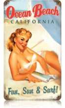 Vintage-Retro Ocean Beach Metal-Tin Sign