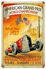 Vintage-Retro American Grand Prix Metal-Tin Sign 16 x 24 Inches