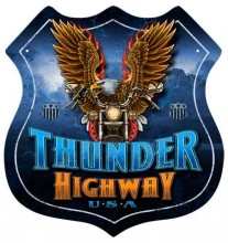 Vintage-Retro Thunder Highway Shield Metal-Tin Sign