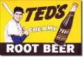 Vintage Ted's Creamy Root Beer Tin Sign