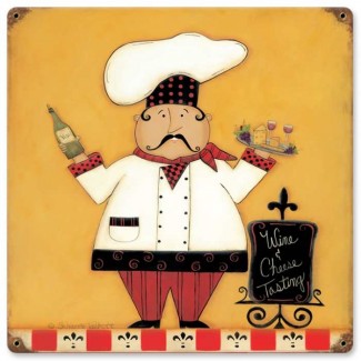 Vintage-Retro Wine Cheese Metal-Tin Sign