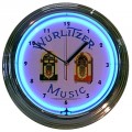 Retro WURLITZER JUKEBOX NEON CLOCK 15 x 15 Inches