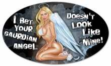 Vintage-Retro Guardian Angel Oval Metal-Tin Sign