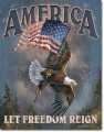 America - Let Freedom Reign Metal Sign
