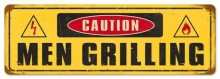 Vintage-Retro Men Grilling Metal-Tin Sign