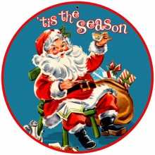 Vintage-Retro Tis The Season Tin-Metal Sign LARGE