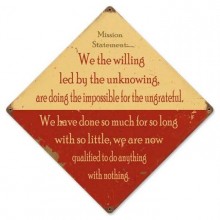 Vintage-Retro Mission Statement Metal-Tin Sign