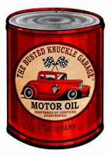 Vintage Busted Knuckle 14 x 20 inches Tin Sign