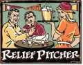 Retro Relief Pitcher Metal Sign