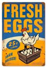 Vintage-Retro Fresh Eggs Metal-Tin Sign 3