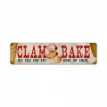 Retro Clam Bake Metal Sign  20 x 5 Inches