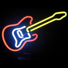 Retro ELECTRIC GUITAR NEON SCULPTURE  13 W  x 10 H x 6 D