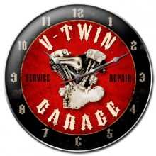 Vintage-Retro V-Twin Garage Wall Clock