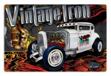 Vintage Rat Rod Vintage Iron 12 x 18 inches Tin Sign