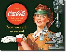 Vintage COKE - Female Machinist Tin Sign