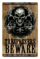 Vintage-Retro Trespassers Beware Metal-Tin Sign