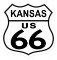 Vintage-Retro Route 66 Kansas Shield Metal-Tin Sign