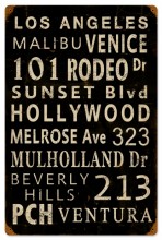 Vintage-Retro LA Towns Metal-Tin Sign