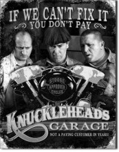 Vintage Stooges - Knuckleheads Garage Tin Sign