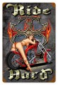 Vintage-Retro Ride Hard Metal-Tin Sign 3