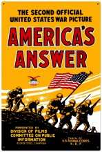 Vintage-Retro Americans Answer Metal-Tin Sign LARGE