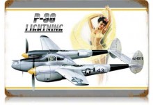 Vintage-Retro P-38 Bikini Metal-Tin Sign