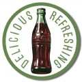 Retro COKE - Round 60's Bottle & Logo Tin Sign