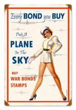Vintage War Bonds 12 x 18 inches Tin Sign
