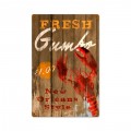 Retro Fresh Gumbo Metal Sign  12 x 18 Inches