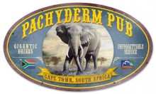 Vintage-Retro Pachyderm Pub Oval Metal-Tin Sign
