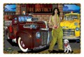 Vintage  Red Light Fire District Metal Sign
