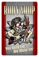 Vintage-Retro Body Shop Metal-Tin Sign