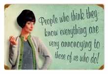 Vintage-Retro Know Everything Metal-Tin Sign LARGE