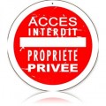 Vintage-Retro Access Interdit Round Metal-Tin Sign