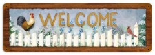 Vintage-Retro Welcome Rooster Metal-Tin Sign