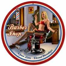 Vintage-Retro Barber Shop 14 x 14 inches Metal-Tin Sign