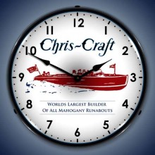 Vintage-Retro  Chris Craft Runabout Lighted Wall Clock