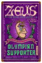 Retro Zeus Supporter  the Joker of Jupiter Tin Sign