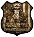 Vintage-Retro Uncle Sam Shield Metal-Tin Sign