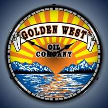 Vintage-Retro  Golden West Lighted Wall Clock