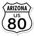 Vintage-Retro Route 80 Arizona Shield Metal-Tin Sign
