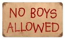 Vintage-Retro No Boys Allowed Metal-Tin Sign