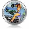 Vintage-Retro F-4U Corsair Nude Wall Clock