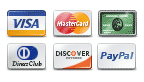 All major credit cards and paypal