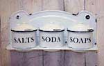 Enamelware kitchen shelf