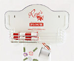 Enamelware kitchen shelf