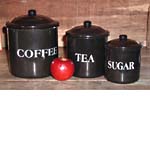 Black enamelware canister set